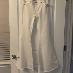 Free People White Flare Jeans